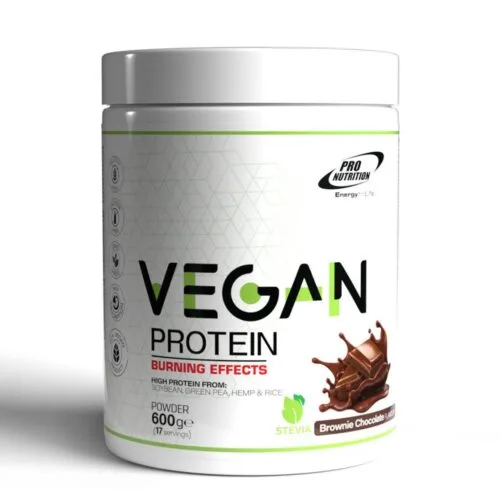 VEGAN protein BURNING EFFECTS (šokoladinio pyrago brownie skonio) 600 g