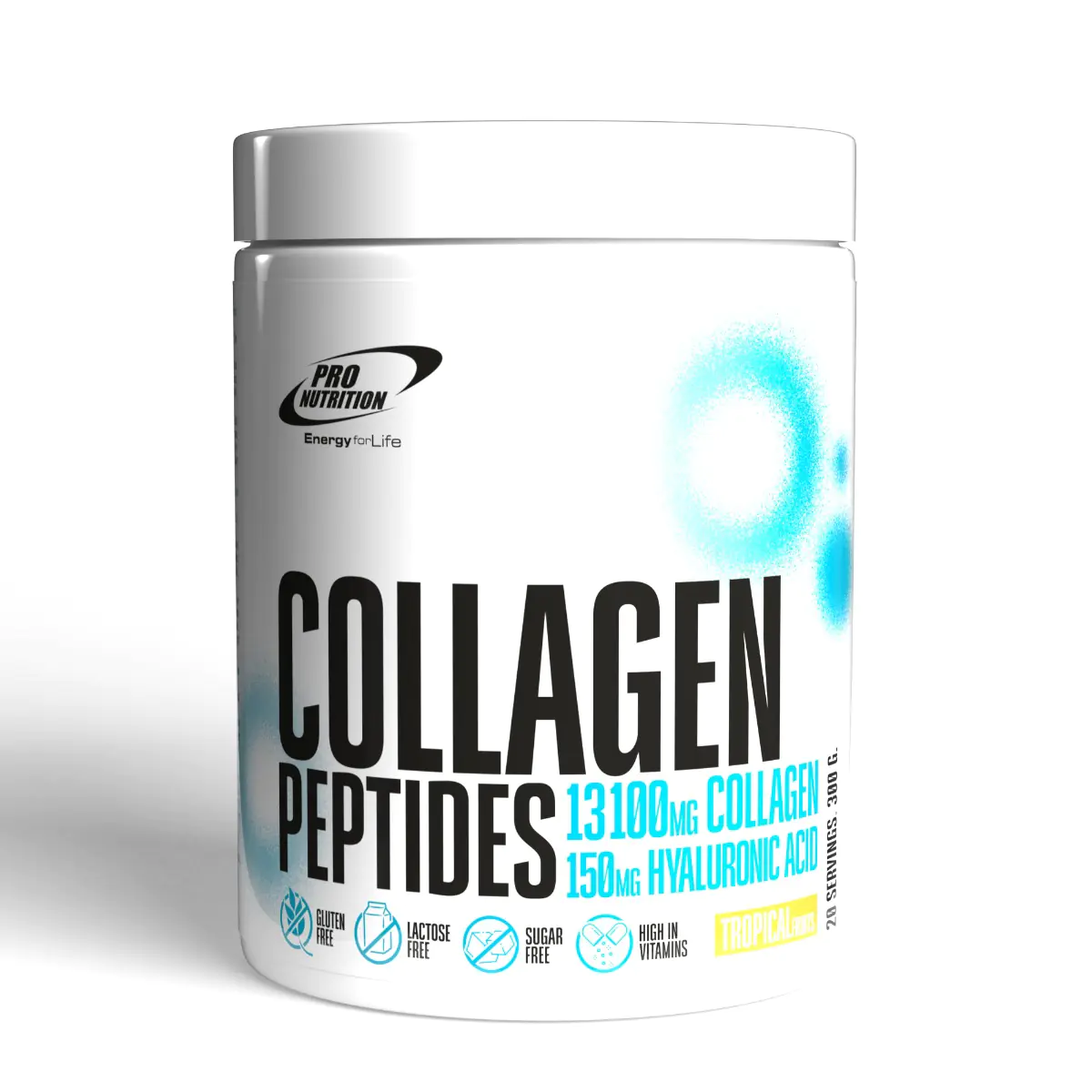 Kolageno peptidai (tropinių vaisių skonio) su hialurono rūgštymi 300g